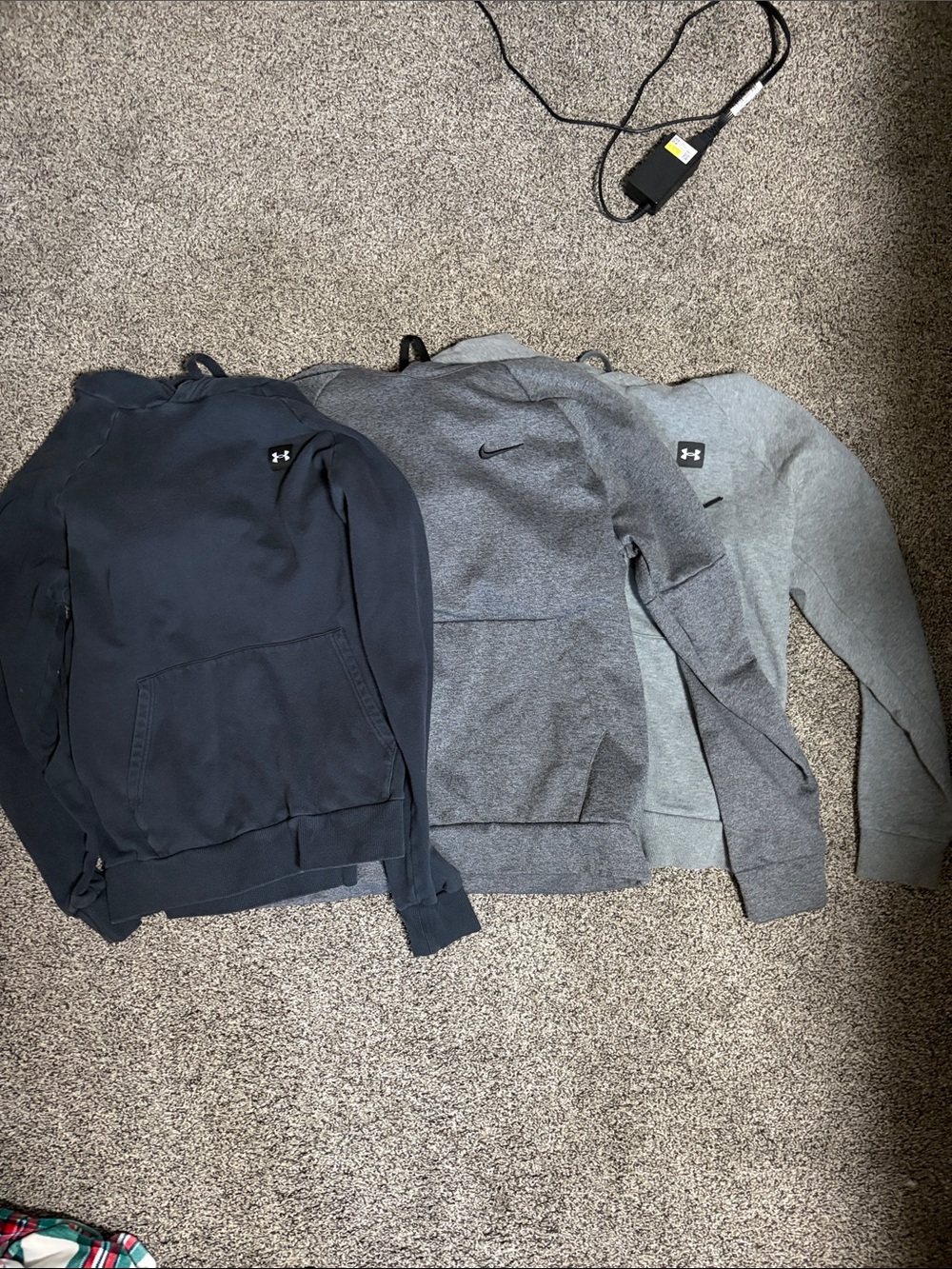 Nike Men's Black and Gray Hooded Sweatshirts - 3 Pack